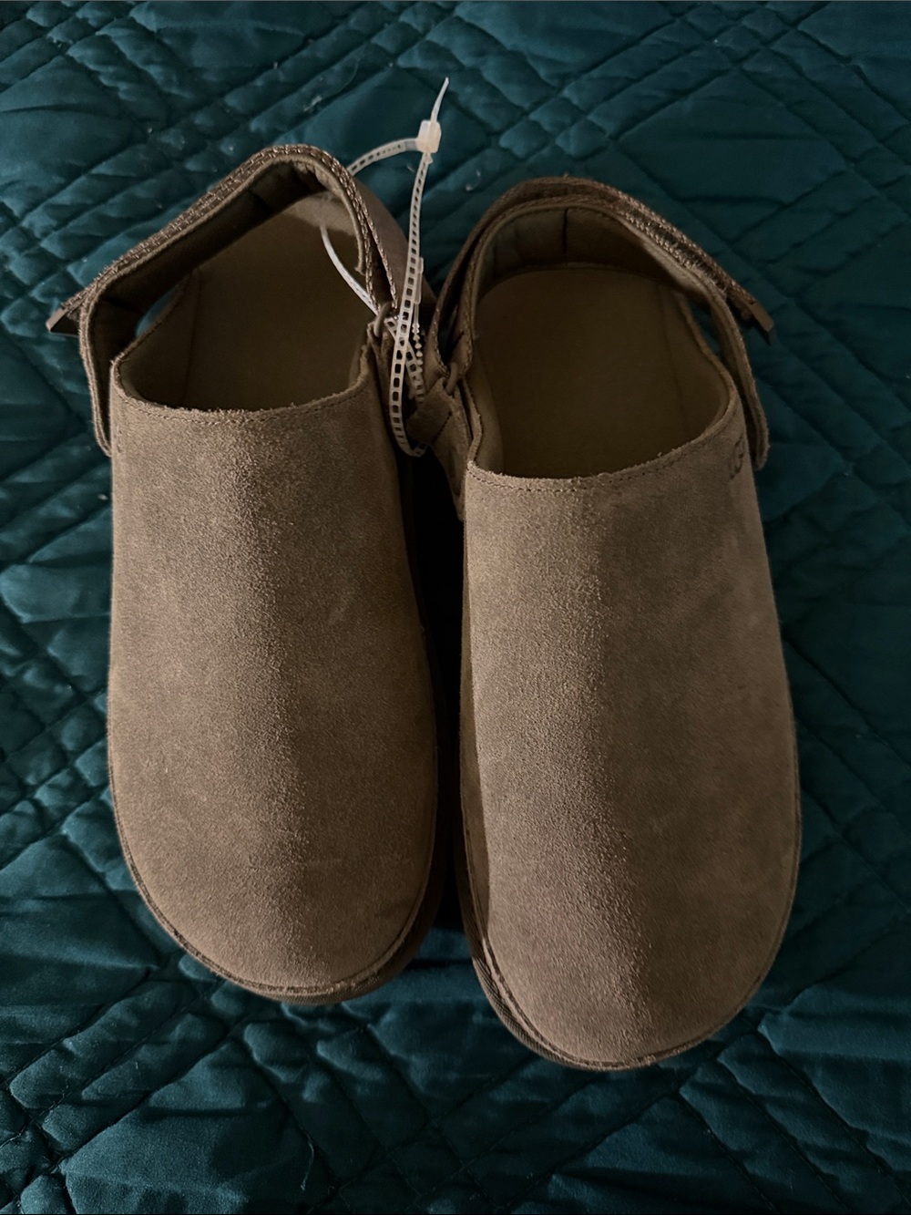 Women Uggs Suede Slip-On Clog - smoke gray
